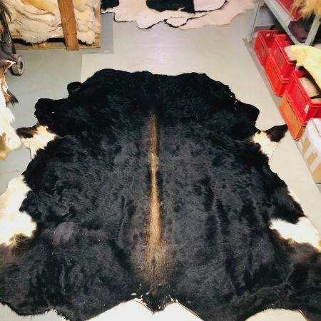 Chromfrei gegerbter schwarz-brauner Bulle mit Ahlstrich - Nr 059