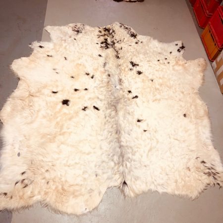 Chromfrei gegerbtes Galloway-Fell – scharz/weiß – 180 x 165 cm - Nr 026